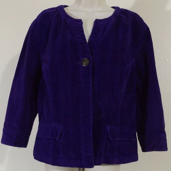 Live a Little Jackets & Blazers - * Purple Corduroy Stretch Blazer Jacket